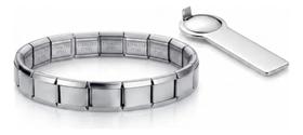 Pulseira Unissex Italiana Elástica Aço Com Chave Montagem