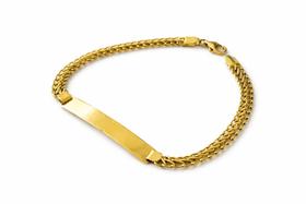 Pulseira Unissex Plaquinha Ouro 18K - 5.64 Pulseira Unissex Plaquinha Ouro 18K - 5.64