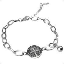 Pulseira Unissex São Bento Aço Inoxidável Qualidade Premium