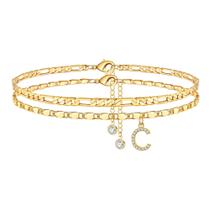 Pulseira Ursteel Ankle Banhado a Ouro 14K Ajustável 21,5 cm