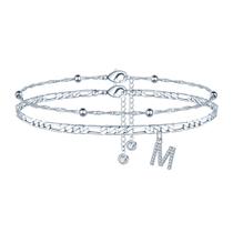 Pulseira Ursteel Silver Tornozeleiras Extensoras de 8,5"+2" em camadas