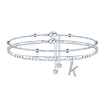 Pulseira Ursteel, tornozeleiras iniciais ajustáveis banhadas a ouro 14k Pulseira Ursteel, tornozeleiras iniciais ajustáveis banhadas a ouro 14k