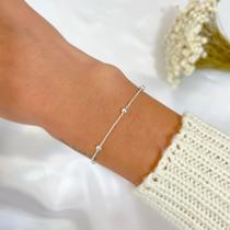 Pulseira Veneziana com Bolinhas em Prata 925