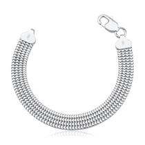 Pulseira Veneziana De Prata 925 Esteira Grossa Pulseira Veneziana De Prata 925 Esteira Grossa