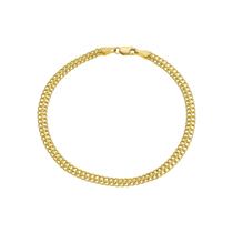 Pulseira Veneziana Dupla Feminina 18cm Ouro 18k Maciça