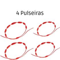 Pulseira Vermelha De Sete 7 Nós Kabbalah Afastar O Mal