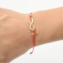 Pulseira Vermelha Kaballah Com Pingente Do Infinito Dourada Pulseira Vermelha Kaballah Com Pingente Do Infinito Dourada