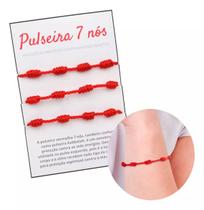 Pulseira Vermelha Kabbalah 7 Nós 3 Unidades