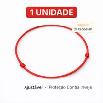 Pulseira Vermelha Kabbalah Original Proteção Contra Inveja Fio de Tecido Ajustável Kit 1, 6 ou