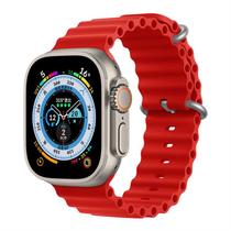 Pulseira Vermelho 42/44/45/49mm Oceano Silicone Compatível Relógio Serie 8 7 6 SEE