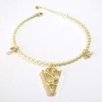 Pulseira Veterinária Amar É Cuidar Folheado 18k