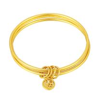 Pulseira Vietnamese Gold Placer Triple Coil para mulheres