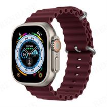 Pulseira Vinho 38/40/41mm Oceano Silicone Compatível Relógio Serie 8 7 6 5 4 3 see