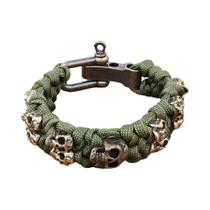 Pulseira Vintage Ajustável Com Caveira, Estilo Gótico Punk Hip Hop, Charme Em Corda Paracord