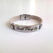 Pulseira Vôlei Just Play Aço Inox Bola vôlei Mikasa