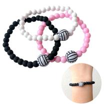 Pulseira Vôlei - Luxo Miçangas Bola de Vôlei