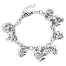 Pulseira West Coast Jewelry em aço inoxidável Heart Charms