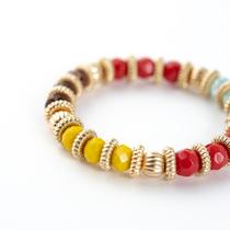 Pulseira Yabas Cristais Coloridos e Silicone