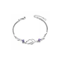 Pulseira Youth Amethyst Heart em prata 925 para mulheres