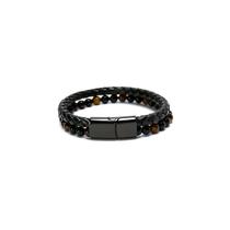 Pulseira Youth Elegant Clasp Leather Stone para homens