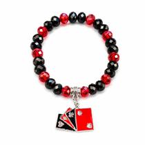 Pulseira Zé Pretinho Baralho Cristal Vermelho e Preto Ajust Pulseira Zé Pretinho Baralho Cristal Vermelho e Preto Ajust