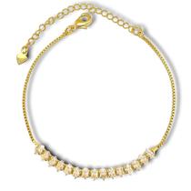Pulseira Zirconia Navete Banhada a Ouro 18k Semijoia