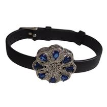 Pulseira zirconia pedra azul banhado ródio branco Pulseira zirconia pedra azul banhado ródio branco