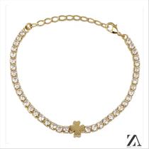 Pulseira Zircônia Trevo 4 Folhas