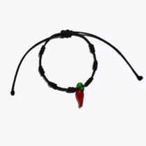 Pulseiras 7 nós com pingente PIMENTA de murano kabbalah/cabala regulável adulto/infantil contra inve