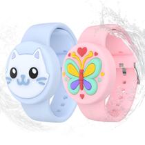 Pulseiras Airtag impermeáveis para crianças, pacote com 2 unidades de silicone macio