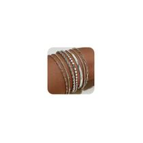 Pulseiras Amicon banhado a prata 14K, conjunto de joias em espinha de peixe x7 Pulseiras Amicon banhado a prata 14K, conjunto de joias em espinha de peixe x7