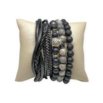 Pulseiras Ânimo Masculinas De Couro Kit C/5 Cavaleiro Altivo Pulseiras Ânimo Masculinas De Couro Kit C/5 Cavaleiro Altivo