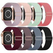 Pulseiras Apple Watch Knossen Stretchy Solo Loop, pacote com 8 unidades de nylon Pulseiras Apple Watch Knossen Stretchy Solo Loop, pacote com 8 unidades de nylon