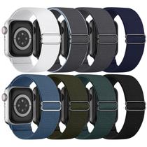Pulseiras Apple Watch Knossen Stretchy Solo Loop, pacote com 8 unidades de nylon