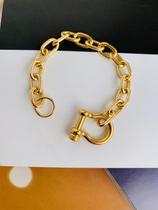 Pulseiras banhadas tendência Maximalismo com fecho frontal mosquetão ferradura