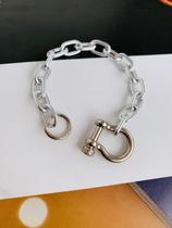 Pulseiras banhadas tendência Maximalismo com fecho frontal mosquetão ferradura