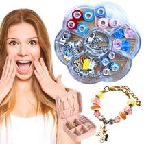 Pulseiras Berloques Miçangas Montar Meninas Com Porta Joia