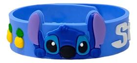 Pulseiras Bracelete De Borracha Lilo Stitch E Angel Na Cor Azul