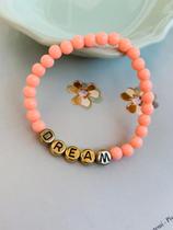 Pulseiras braceletes de miçangas laranjas Dream Sonho