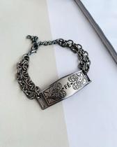 Pulseiras braceletes religiosos Fé folheado a Ródio Negro Pulseiras braceletes religiosos Fé folheado a Ródio Negro