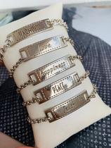 Pulseiras Bridão Semi Joia Ouro e Prata Harmonia Amor Fé