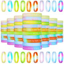 Pulseiras CHENGU Bible Verse Silicone Christian 100 unidades Pulseiras CHENGU Bible Verse Silicone Christian 100 unidades