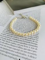 Pulseiras clássicas elegantes pulseira de pérolas banhado Ouro e Prata