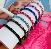 Pulseiras coloridas banhados braceletes Veneziana Redonda brilhante