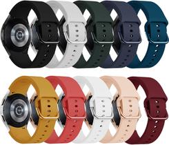 Pulseiras de 10 unidades para Galaxy Watch 4 40/44/42/46 mm, pulseira de silicone com fivela colorida