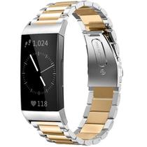 Pulseiras de aço metal NSmart unissex compatíveis com Fitbit Charge 2 -