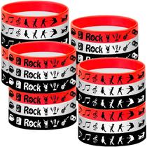 Pulseiras de borracha ATSMOICY Rock and Roll 48 unidades de silicone Pulseiras de borracha ATSMOICY Rock and Roll 48 unidades de silicone