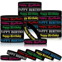 Pulseiras de borracha BBTO Happy Birthday Silicone 48 peças Pulseiras de borracha BBTO Happy Birthday Silicone 48 peças