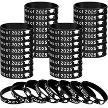 Pulseiras de borracha de formatura Skylety Class of 2025 x48 pretas