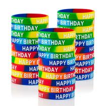 Pulseiras de borracha Dminya Happy Birthday 90 unidades para crianças